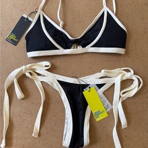 One one swim black and white bikini